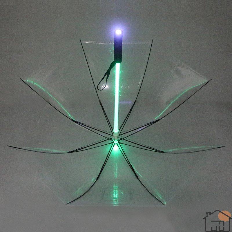 透明雨伞带灯发光led照明照明灯灯光黑夜信号伞