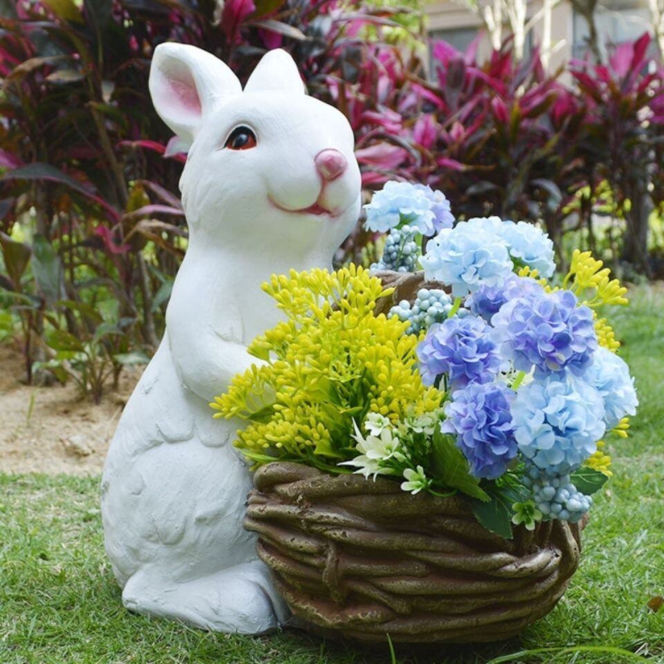 可爱田园林景观园林落地动物庭院户外创意个性装饰花盆