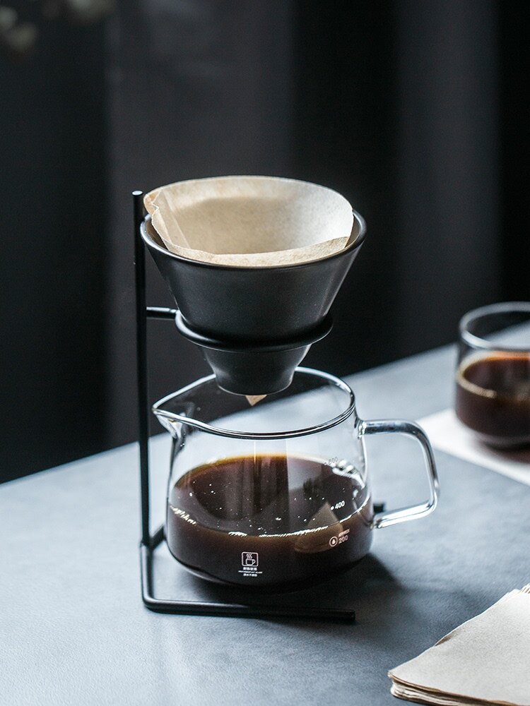 手冲咖啡壶套装支架分享长嘴细口冲泡玻璃咖啡配套器具