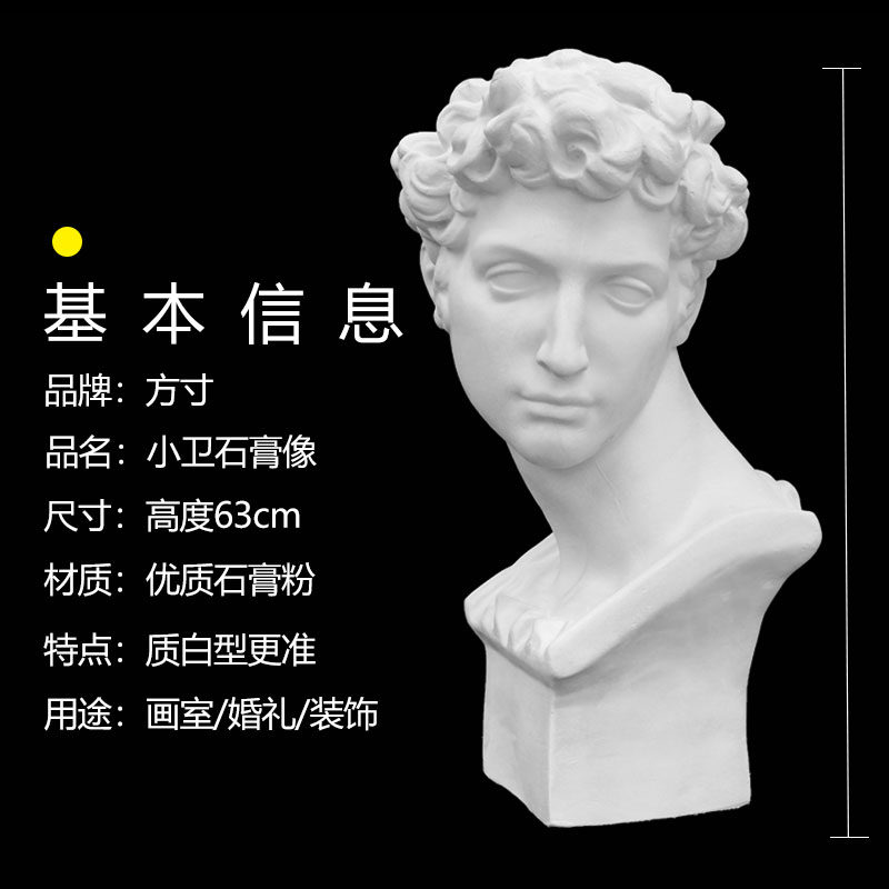 石膏小卫头像素描美术写生教具雕塑摆件静物石膏像