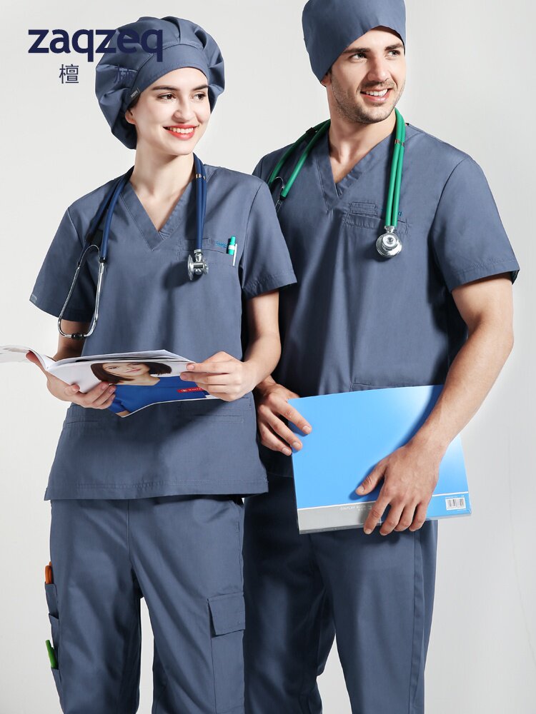 高档zaqzeq檀赫手术服医生服v护士服女男短袖洗手服刷手衣口腔工