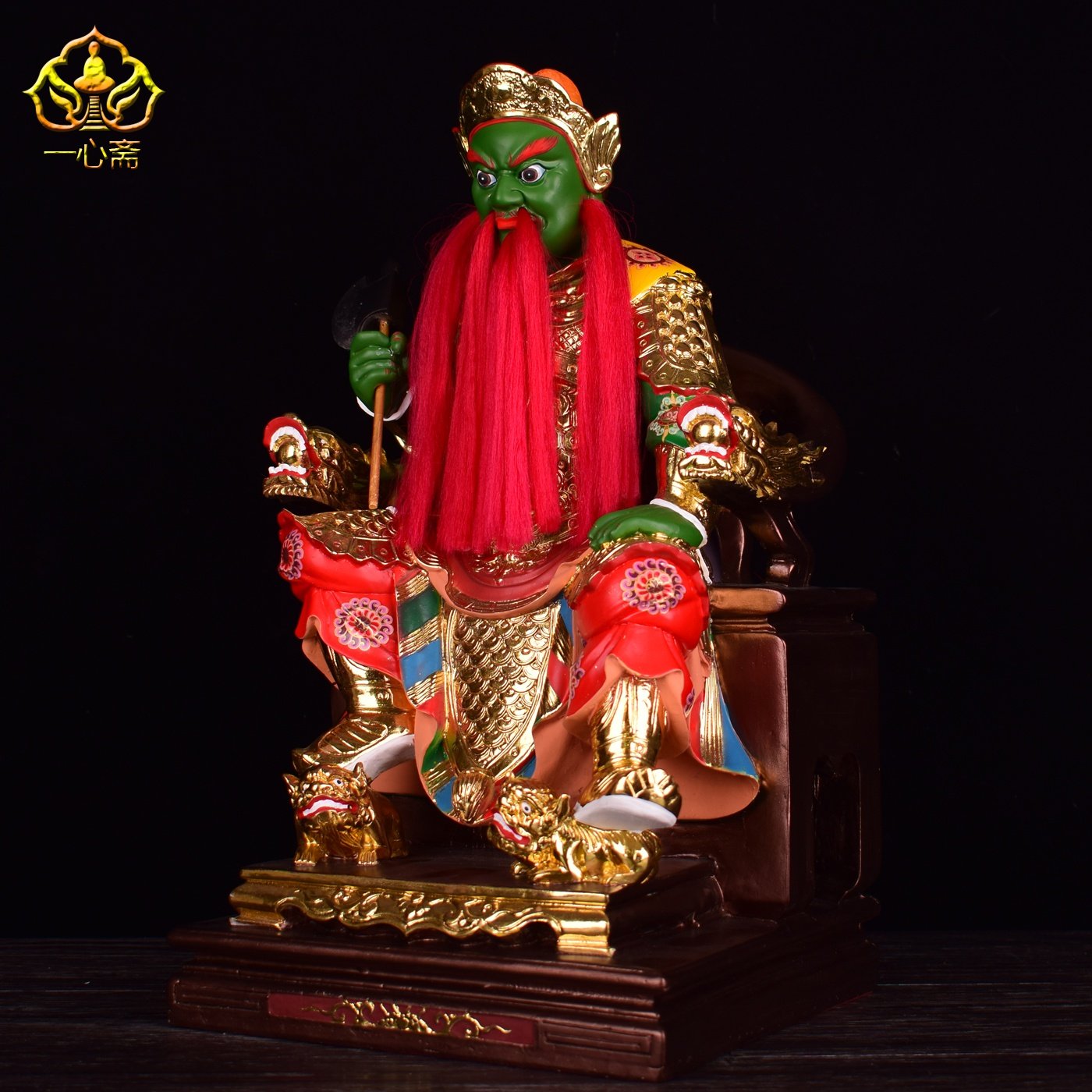 将军16寸树脂斧头王爷拿斧神像佛像供奉摆件摆件