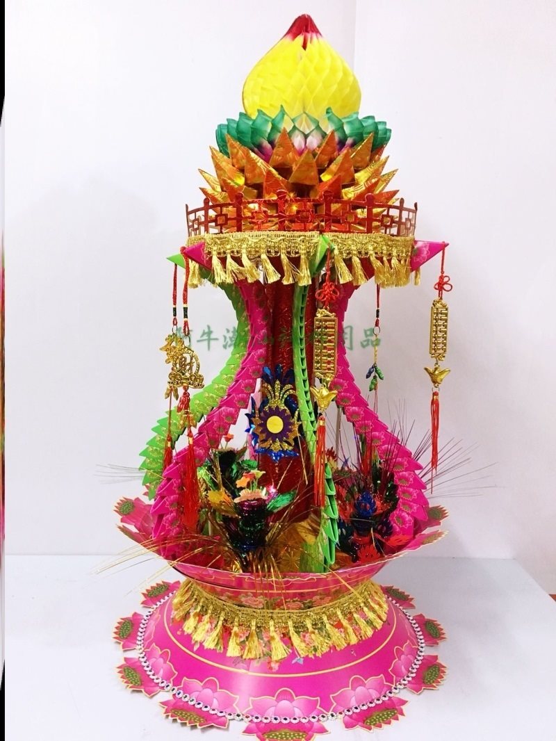 拜神中秋节神塔手工新款潮汕花篮月娘用品折纸折纸