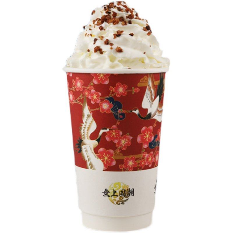茶颜悦色无上国潮复古古风中空500ml鲜奶奶茶纸杯