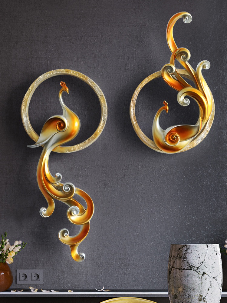 创意凤凰壁饰挂件欧式立体墙面装饰品壁挂客厅壁饰