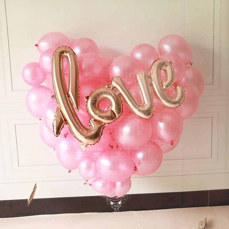 爱心气球下落落网立体立体爱求婚布置情人节七夕气球