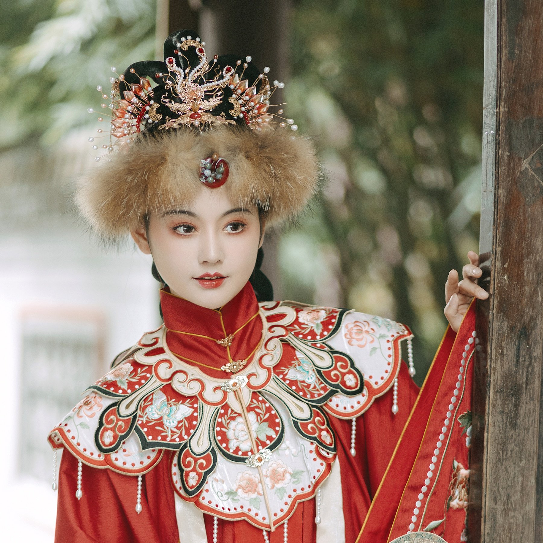 兔儿仙毛可爱抹额冬季保暖昭君雨山深色棕黄发饰
