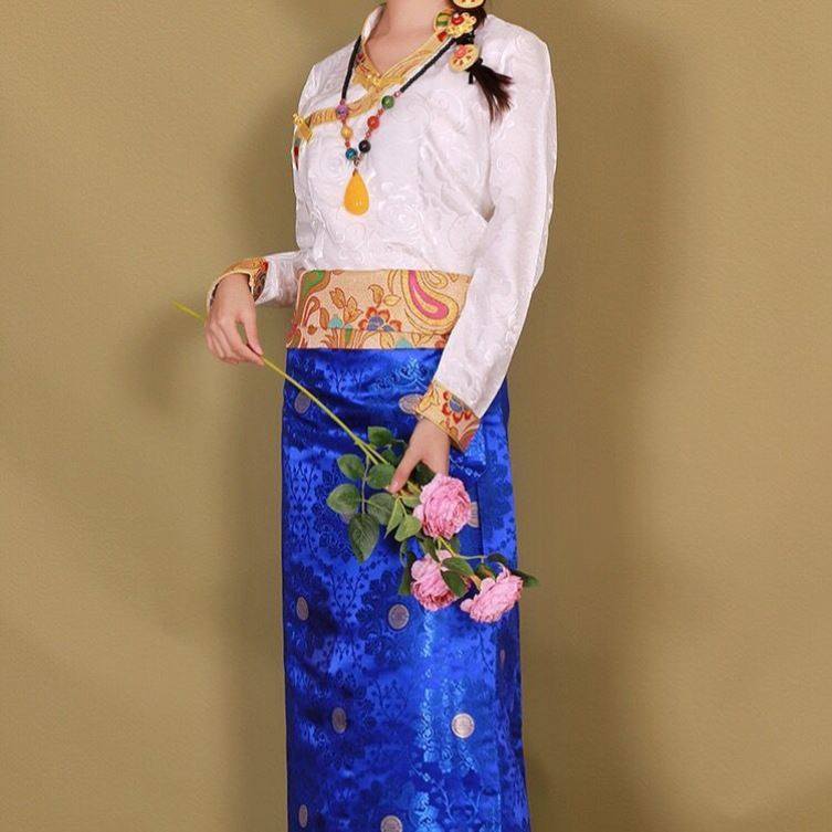 新款裹裙半身裙长款臧裙西藏服藏袍女不丹裙锅民族服装
