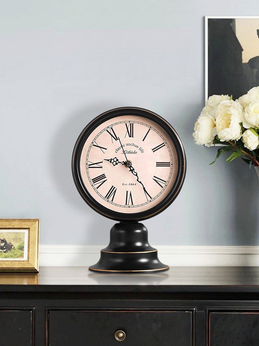 美式复古台式钟表摆件客厅卧室桌面台钟欧式台钟
