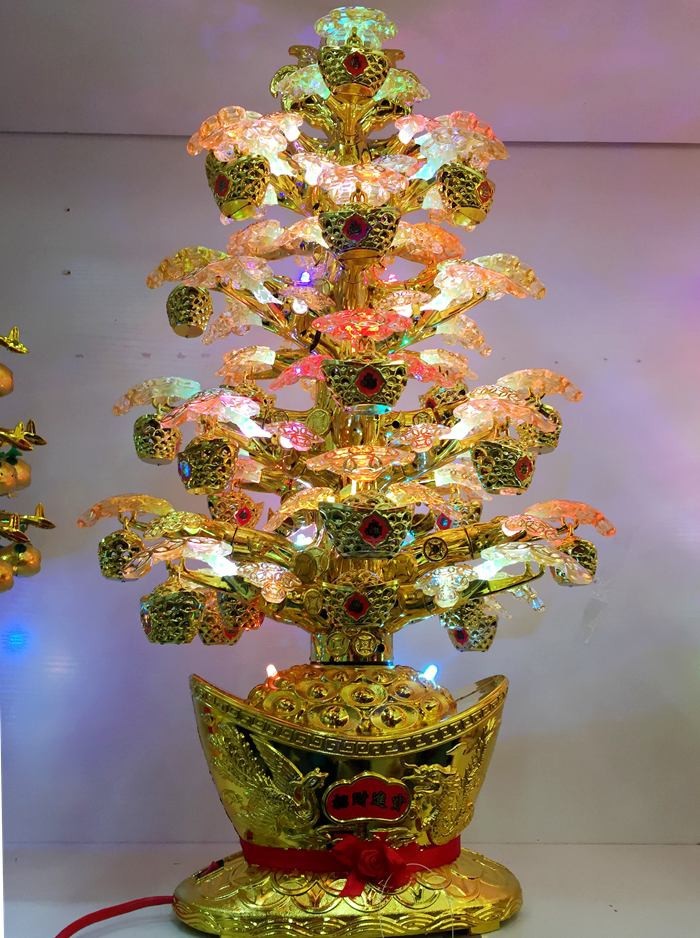 牛年旋转摇钱树大号提树树普元宝招财进宝年春节钱树摆件