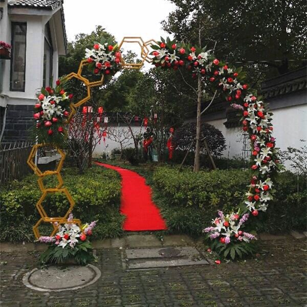新款爬藤桁架异形花门几何欧式藤架装饰婚礼拱门