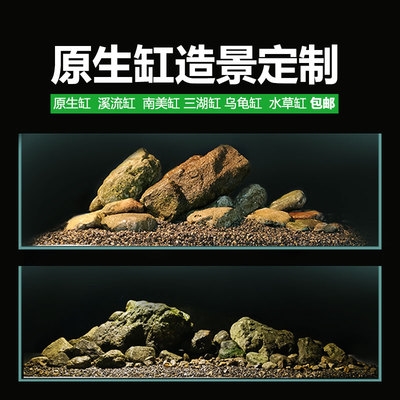 鱼缸造景设计原生溪流三湖水陆南美缸虾虎缸造景