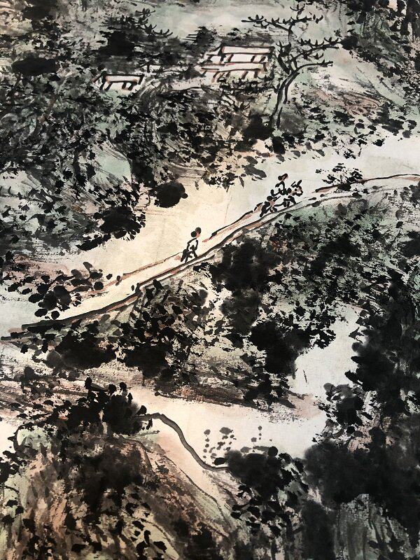 现代名家国画黄宾虹河横幅山水画真迹微喷复制装饰画国画