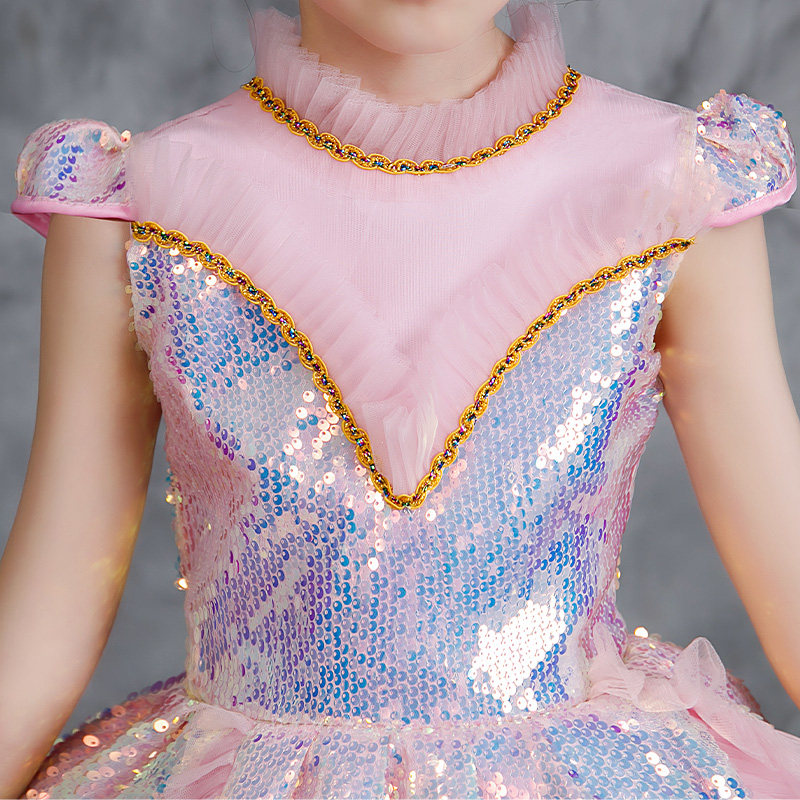 六一儿童演出服蓬蓬纱裙女童亮片现代现代舞舞蹈儿童演出服