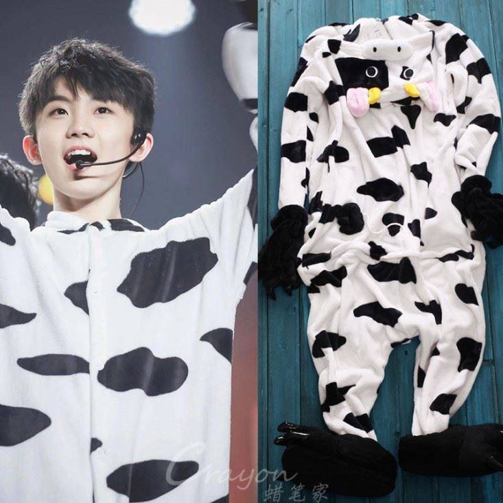 tnt时代少年团马嘉祺同款睡衣衣服奶牛珊瑚睡衣