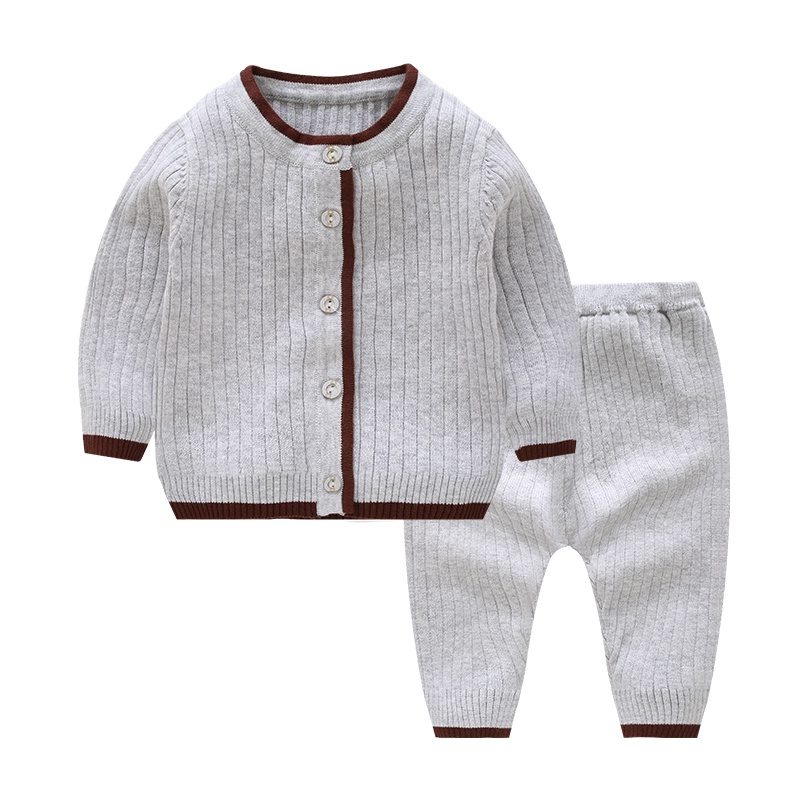 宝宝纱衣春夏针织毛衣套装婴儿线衣舒适开衫毛衣