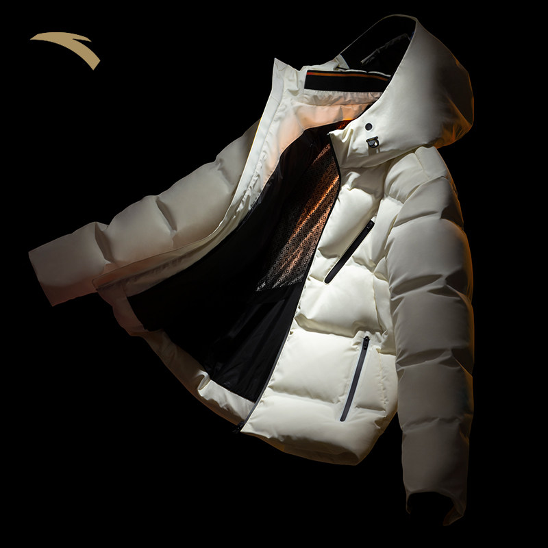 安踏冠军全天候系列 王一博同款小白羽绒服男防风透湿科技外套 - 券