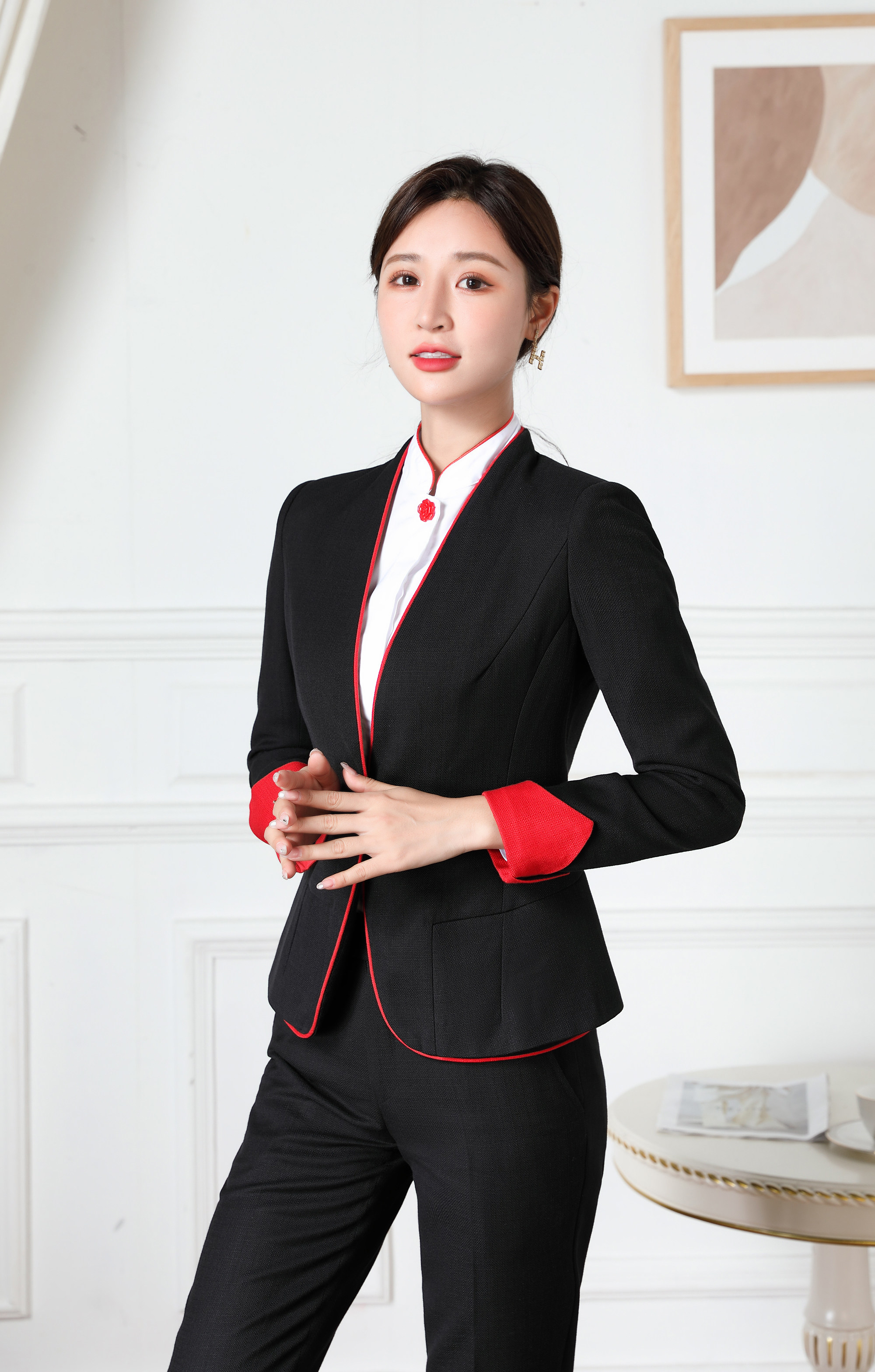 巴慕拉中信银行衬衫女行服 中信银行马甲西裤工作服修身套装西服