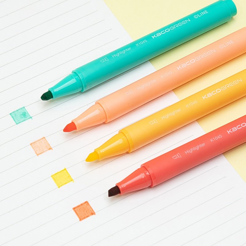 kaco荧光笔学生大容量糖果色记号笔莎莉鸡彩色划重点标记笔便利贴