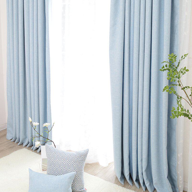 定制亚麻棉麻混纺窗帘窗帘布布料现代简约北欧纯色定制窗帘