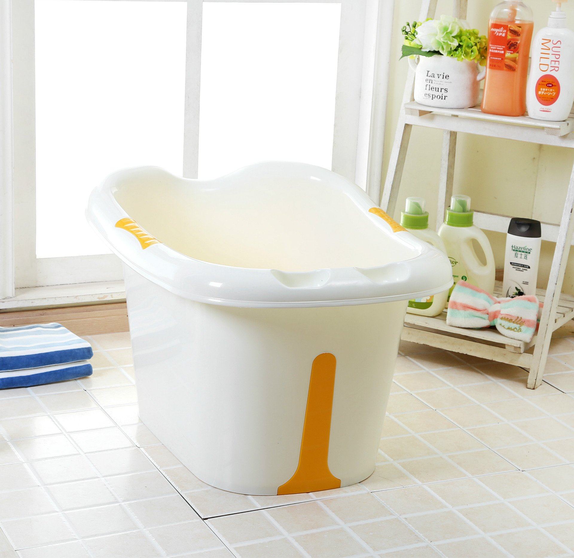 大号加厚浴盆宝宝洗澡澡盆儿童泡澡沐浴立式浴盆