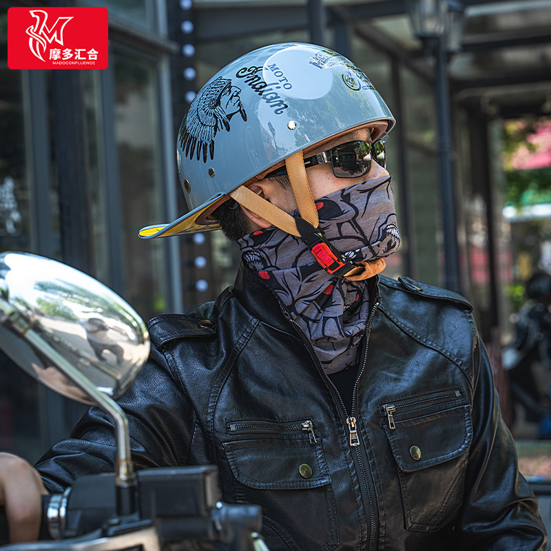 3c认证摩托车头盔复古半盔男女德式瓢盔机车哈雷轻便电动车太子盔