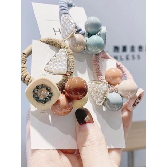 韩国小清新森女系发绳发饰简约扎头发橡皮筋网红两样头绳发圈头圈_爱