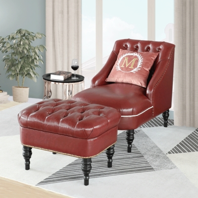 首页 下载app                          美式乡村真皮贵妃椅欧式古典