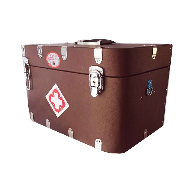 老式皮革医药药箱乡村医生出诊大容量中医医疗医药箱
