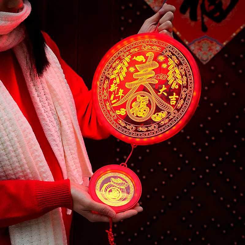 2021口福内门挂饰挂新年场景贴用品室牛年过年字装饰布置件门春节