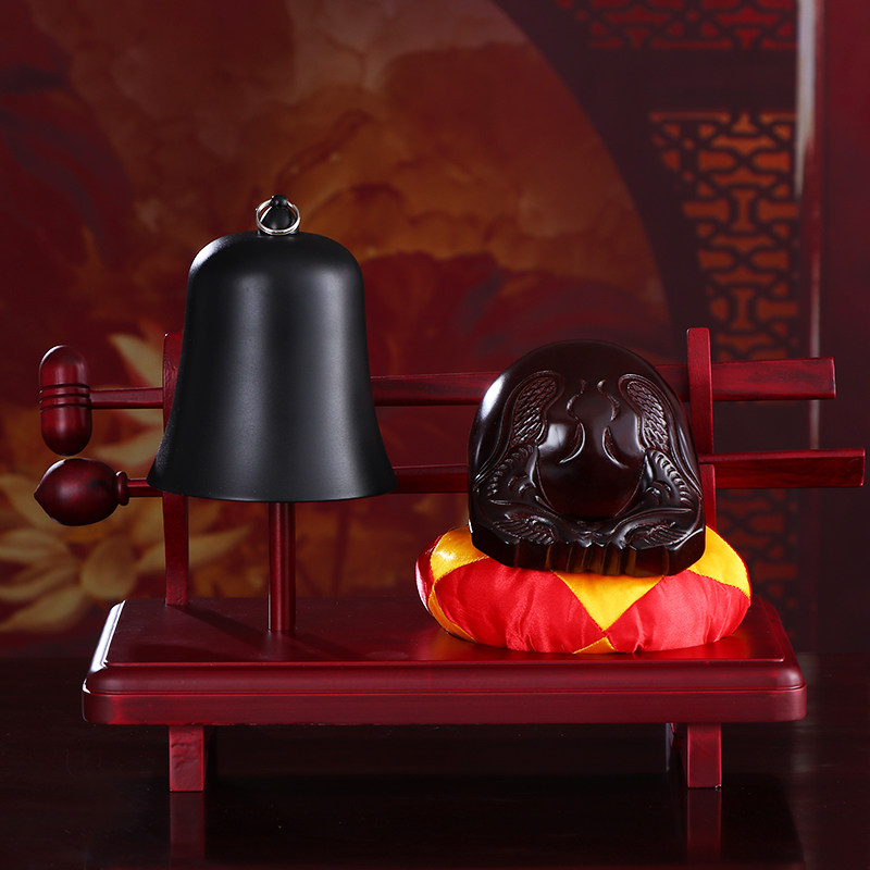 木鱼架地钟套装实木帝钟架吊钟钟鼓架子鼓佛堂乐器摆件