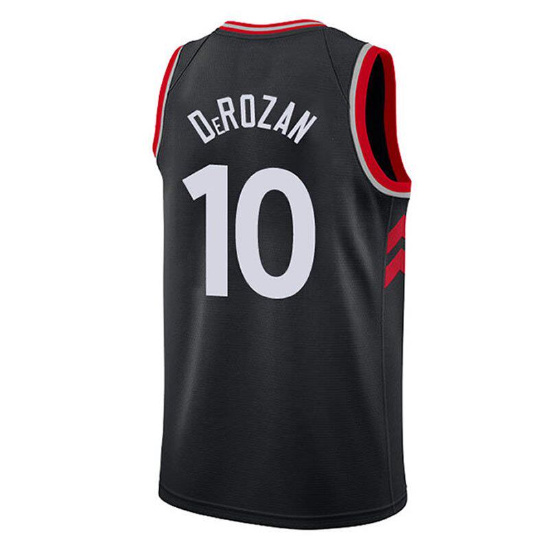 多伦多猛龙队黑色热压城市白城市赛季德罗新赛季球衣10号篮球服