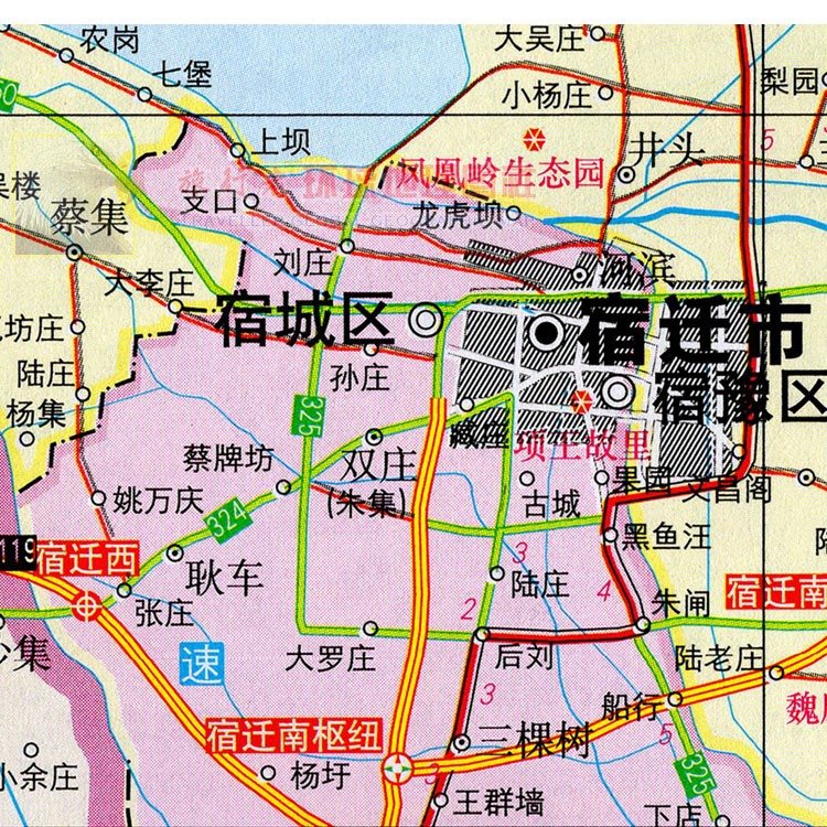 2021新款超大巨幅宿迁市墙贴行政行政区行政区划区划图现代装饰画