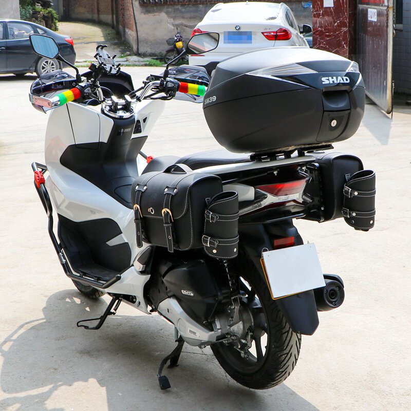 适用于本田pcx150边包边箱挎包复古侧包防水快拆摩托车尾箱