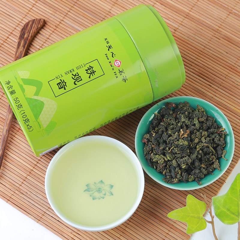 天福天心茗茶铁观音清香香型安溪原产乌龙茶罐装铁观音