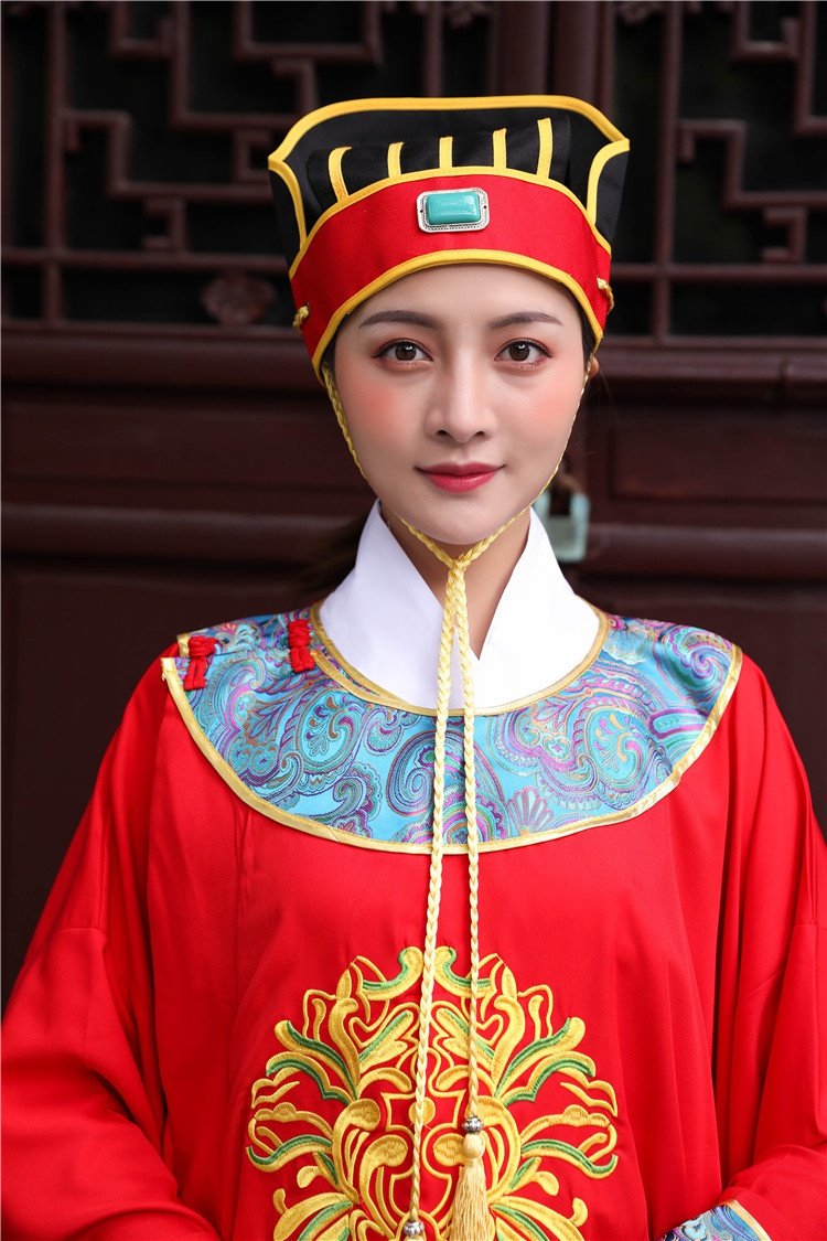 八佾舞祭孔服装金蝉古装魏晋汉服帽子梁冠五梁冠帽子