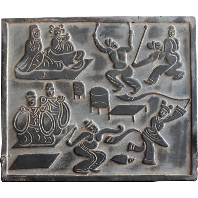 仿古东汉丸剑宴舞画像砖摆件秦砖汉做旧西王母砖雕砖雕