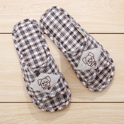 韩版布艺可爱情侣冬室内地板居家软底棉布拖鞋女夏家用防滑牛优选