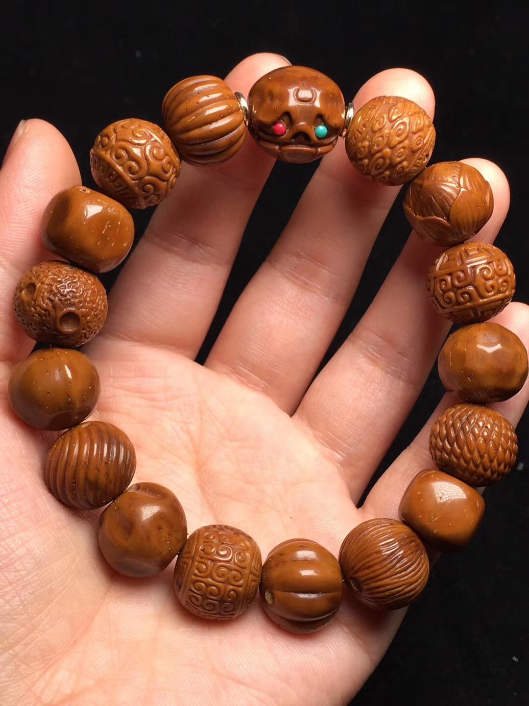 手串紫金金鼠菩提雕刻多宝阿呆南瓜回纹三眼手串