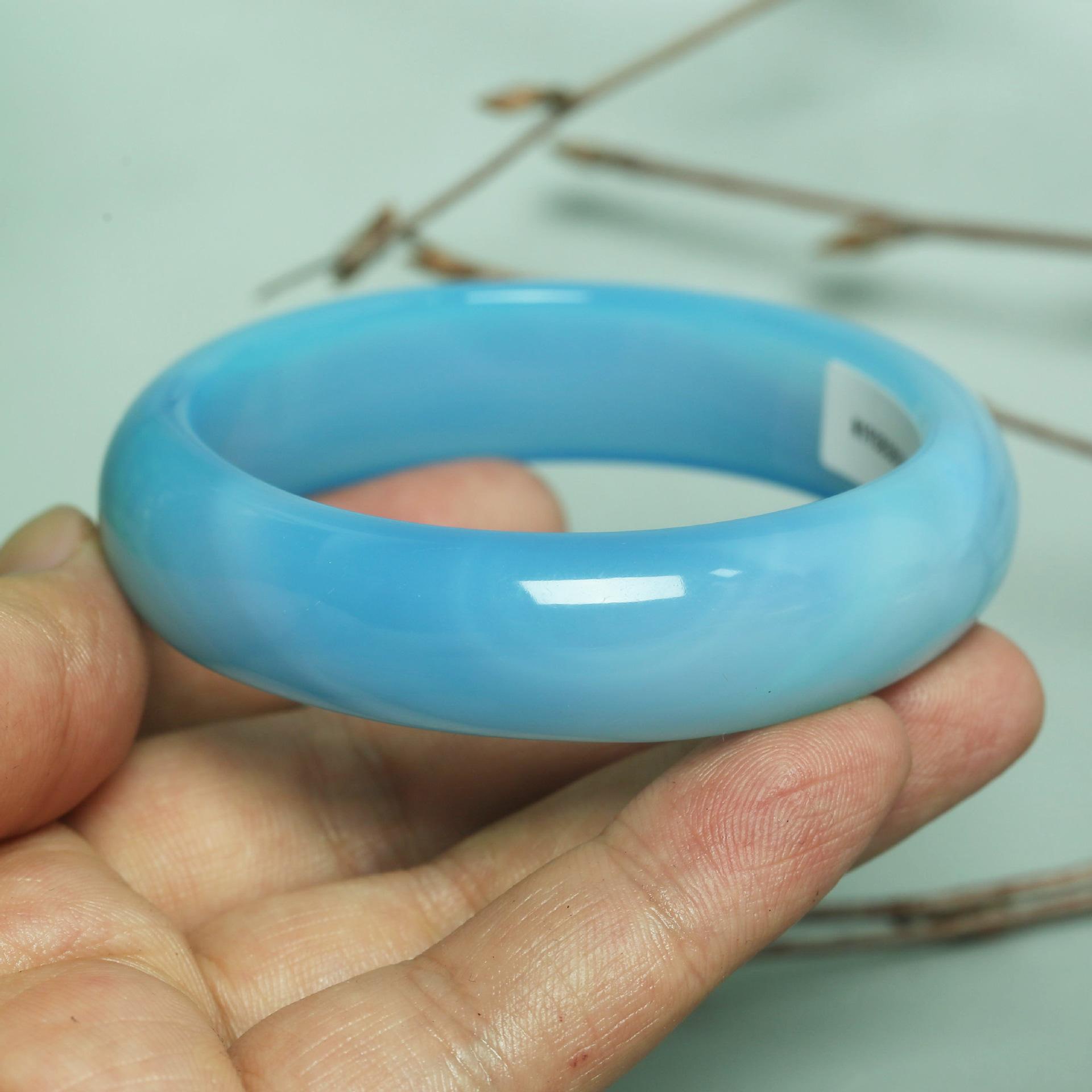 镯子手镯宝石女款玛瑙玉石玉髓天河石颜色玉镯手镯