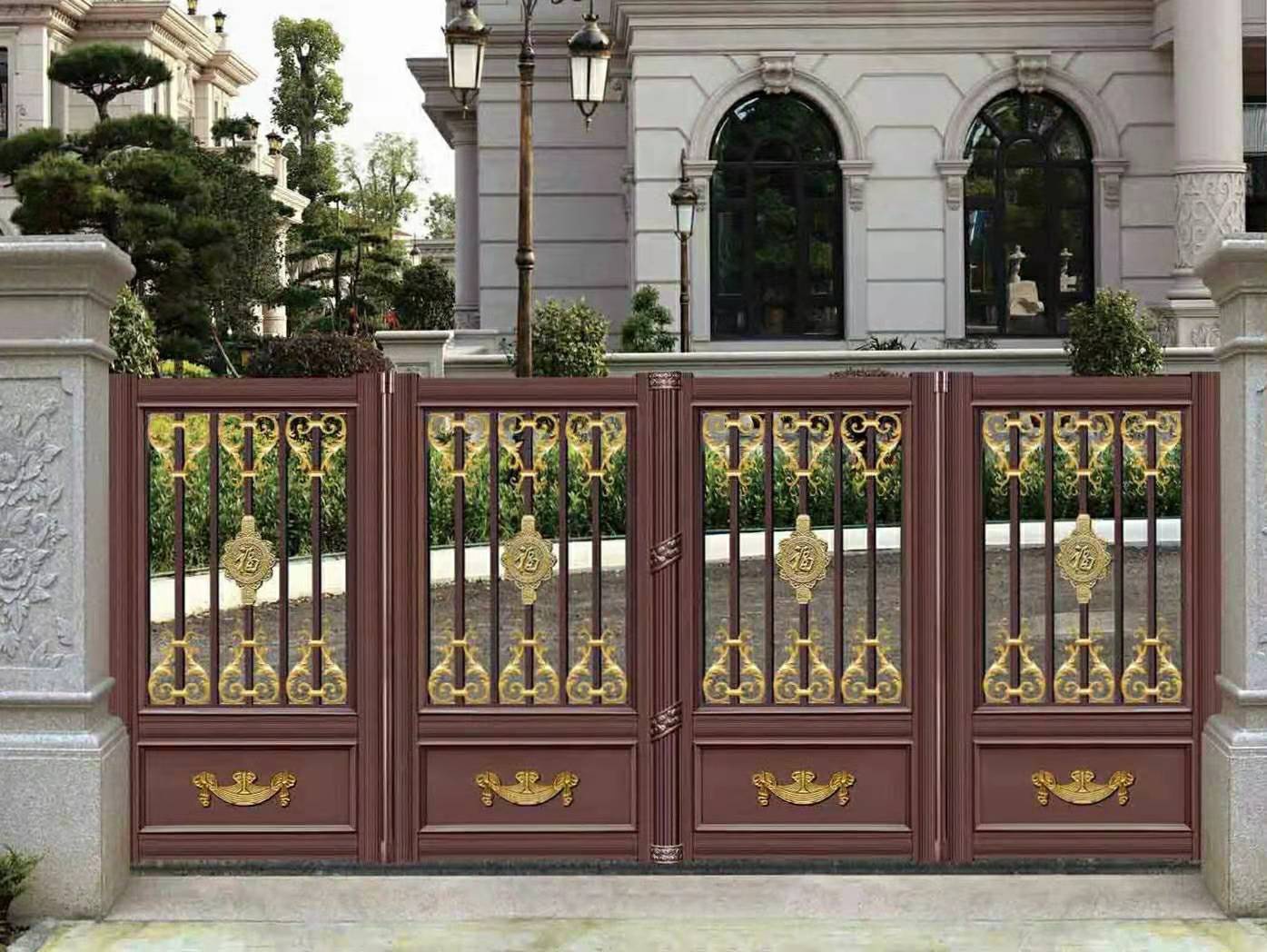 电动自动乡村定制伸缩遥控庭院智能户外折叠庭院门