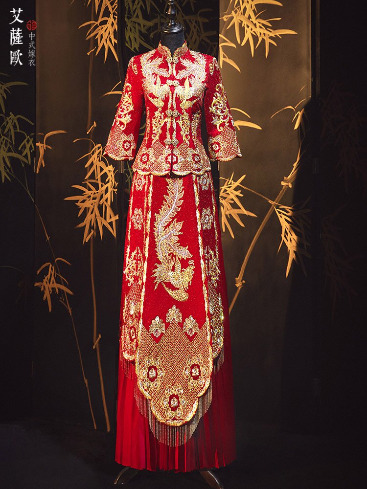 秀禾服龙凤褂2021新款中式婚纱礼服女新娘嫁衣秀禾显瘦出阁秀和服