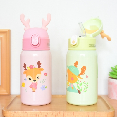 圣诞水杯保温麋鹿灵鹿杯鹿角耳朵平安夜礼物男友保温杯