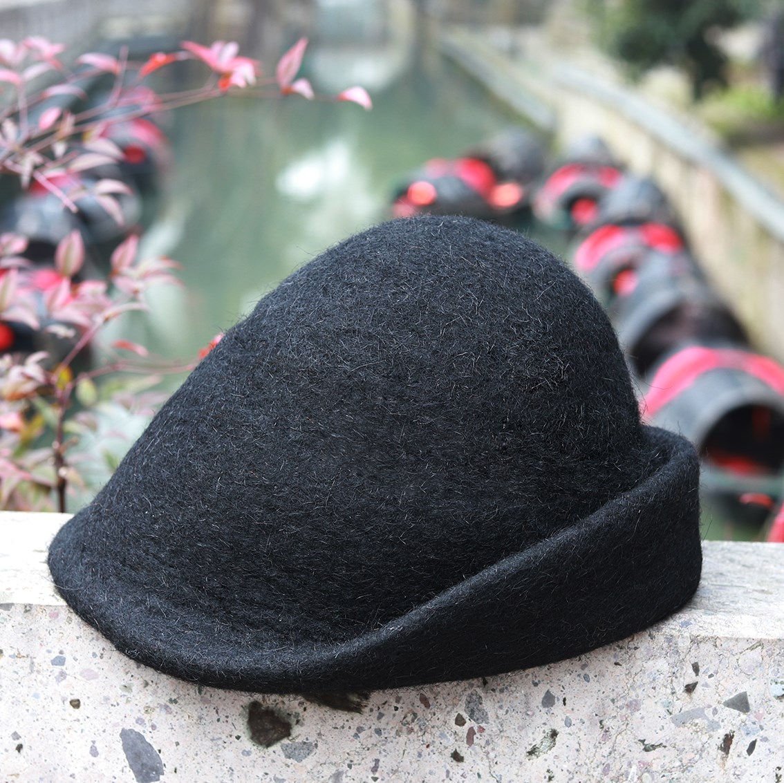纯羊羊毛绍兴特产送礼佳品手工毡帽鲁迅孔乙己帽子