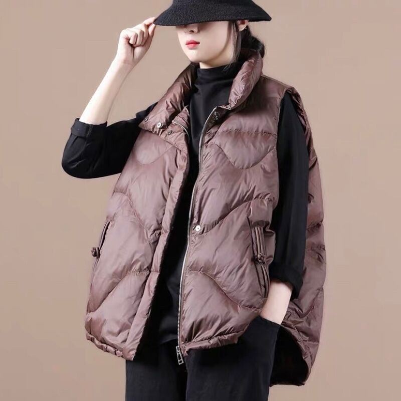 中国国风轻薄羽绒服马甲女外穿冬时尚新款薄款马夹