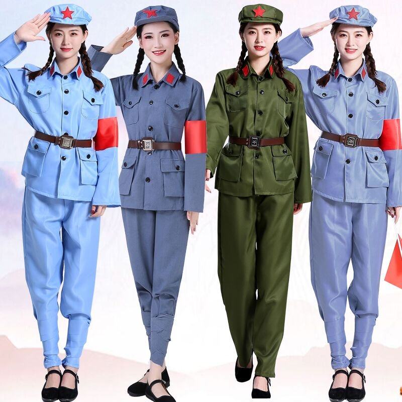 成人八路军演出服合唱服男女红军衣服抗战服装红卫兵军装表演服