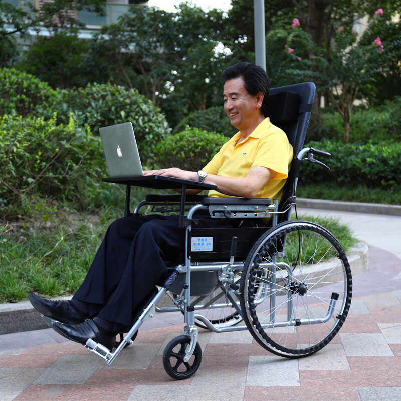经典大轮轮椅可折叠轻便老年人多功能代步手推车带坐轮椅