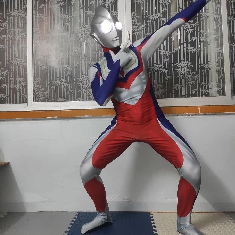 奥特曼外套皮套真人紧身正版男儿儿童迪迦cos角色扮演类用品