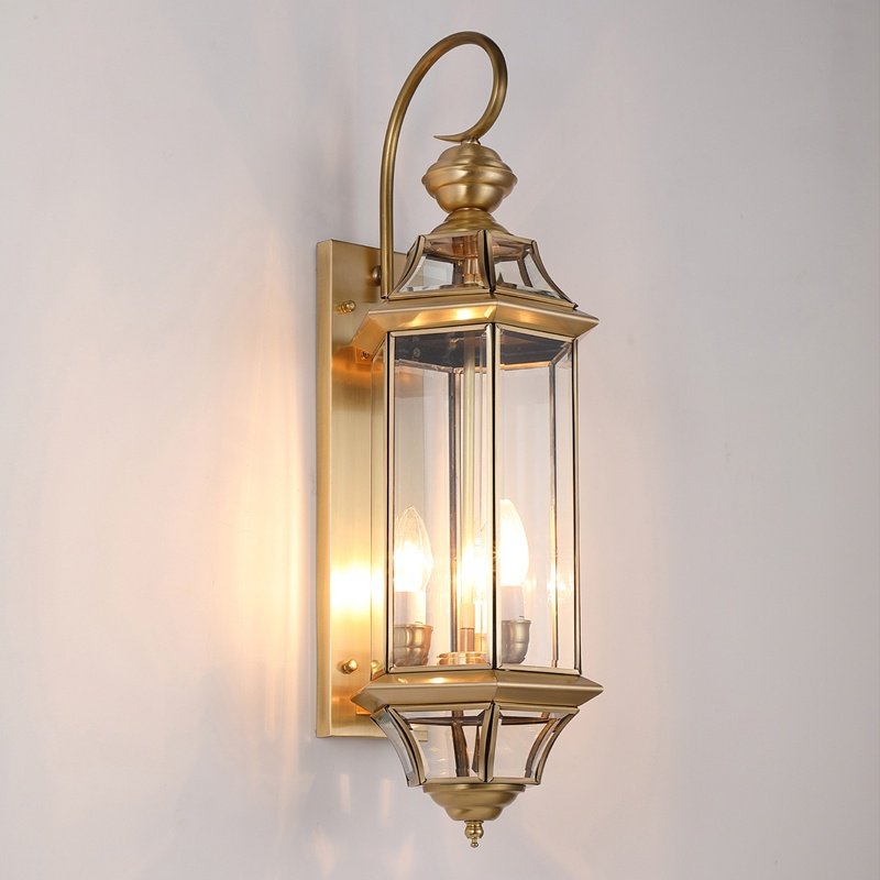 铭居全铜户外壁灯欧式防水庭院围墙阳台美式壁灯