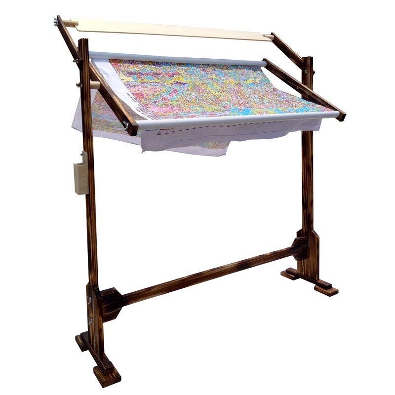 十字绣烤色架子大号实木绣架绣花花架子可调绣框包绣架